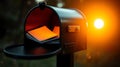 Sunset Mailbox Letters Delivery Royalty Free Stock Photo