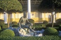 Sunset on the Main Peristyle Garden of the J. Paul Getty Museum, Malibu, Los Angeles, California