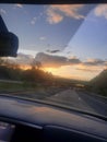 The sunset maine highway Royalty Free Stock Photo