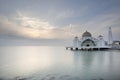 Sunset at Malacca Straits Mosque Royalty Free Stock Photo