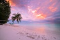 Tranquil beach sunset scene. Exotic tropical beach landscape for background. Design of summer vacation holiday concept Royalty Free Stock Photo