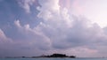 Sunset on Maldives on Tropical Meeru Island with Great Clouds Royalty Free Stock Photo