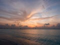 Sunset on Maldives on Tropical Meeru Island. Sunset on Sea Royalty Free Stock Photo