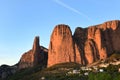 Sunset in the Mallos de Riglos, Huesca province, Aragon, Spain Royalty Free Stock Photo