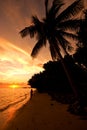 Sunset on Malola Island, Fiji Royalty Free Stock Photo