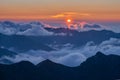 Sunset from Maly Ladovy stit during autumn