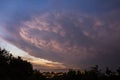 Sunset and mammatus clouds in Montserrat, Barcelona, Spain