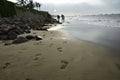 Sunset in Mancora Beach located in Piura, Peru Royalty Free Stock Photo