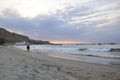 Sunset in Mancora Beach located in Piura, Peru Royalty Free Stock Photo