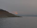 sunset at mangla dam Royalty Free Stock Photo