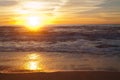 Sunset at Manhattan Beach, Half Moon Bay, California Royalty Free Stock Photo