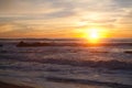 Sunset at Manhattan Beach, Half Moon Bay, California Royalty Free Stock Photo