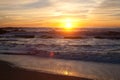 Sunset at Manhattan Beach, Half Moon Bay, California Royalty Free Stock Photo