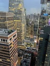 Sunset in Manhattan. View from the roof top on the New York Royalty Free Stock Photo