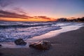 Sunset in Marbella with nice rocks in foreground