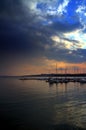 Sunset in Marina Alicante in Spain.