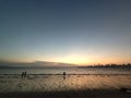 Sunset at Marine Drive Sea ,Mumbai Royalty Free Stock Photo