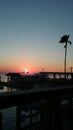 Sunset by the marine in South Padre Island Texas Royalty Free Stock Photo