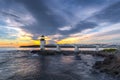 Sunset at Marshall Point Lighthouse Royalty Free Stock Photo