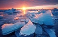 âSunset is so marvelous that even the sun itself watches it every day in the reflections of the infinite ice mountain.â\