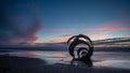 Sunset at Marys Shell on Cleveleys Beach Royalty Free Stock Photo