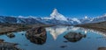 Fullmoon over matterhorn Royalty Free Stock Photo