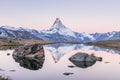 Matterhorn sunrise and reflection Royalty Free Stock Photo