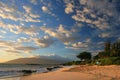 Sunset on Maui Beach Royalty Free Stock Photo
