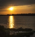 Sunset on the Maumee River Royalty Free Stock Photo