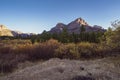 Sunset in a meadow in Wyomings Bridger-Teton National Forest during fall season. Royalty Free Stock Photo