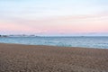 Sunset in Mediterranean beach in Costa Brava, Platja d Aro,Catalonia,Spain Royalty Free Stock Photo