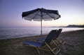 Sunset at Mediterranean beach. Samos Island, Greece Royalty Free Stock Photo