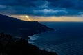 Sunbeams mediterranean coast