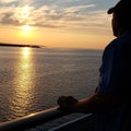 Sunset Mediterranean cruise Royalty Free Stock Photo