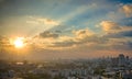 Sunset in megalopolis Bangkok