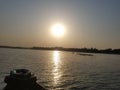 Sunset at meghna river Royalty Free Stock Photo