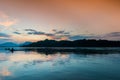 Sunset at Mekong river, Laos. Royalty Free Stock Photo