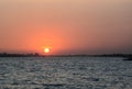 Sunset on the Mekong River in southern Vietnam Royalty Free Stock Photo