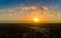 Sunset and Melbourne city skyline Royalty Free Stock Photo