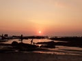 Sunset in mengening beach Bali