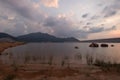 Sunset of Mengkuang dam. Royalty Free Stock Photo