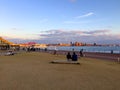 Sunset on the Meriken Park and Kobe`s Port Island