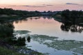 Sunset Mertvovid riverbank in Voznesensk, Ukraine.