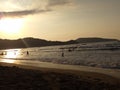 Sunset on mexican beach Royalty Free Stock Photo