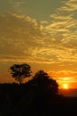 Sunset in the middle of the Colombian tropics. The Sierra Nevada Royalty Free Stock Photo