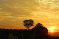 Sunset in the middle of the Colombian tropics. The Sierra Nevada Royalty Free Stock Photo