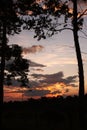 Sunset in the middle of the Colombian tropics. The Sierra Nevada de Santa Marta Snowy Mountain Range of Saint Martha