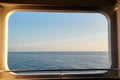 Sunset in the middle of the ocean, View from the deck of cruise ship