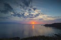Sunset at milazzo in sicily Royalty Free Stock Photo