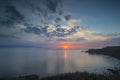 Sunset at milazzo in sicily Royalty Free Stock Photo